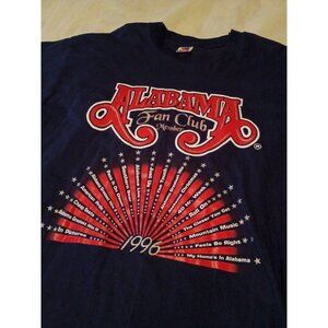 Vintage 1996 Alabama Band Fan Club T-Shirt size XL Double Sided